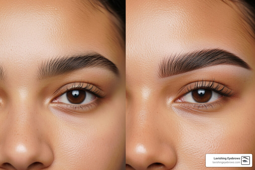 Semi permanent eyebrow tattoo
